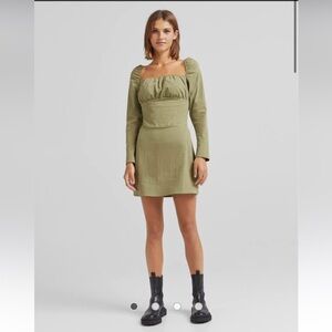 BNWT Bershka Sage Green Long Sleeve Dress